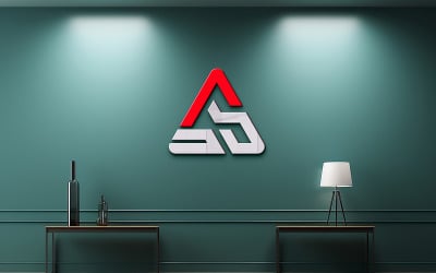3d realistic logo mockup on indoor wall psd