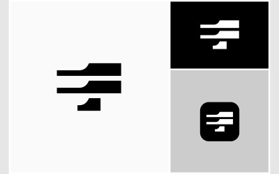 Letter TF FT Initials Simple Modern Logo