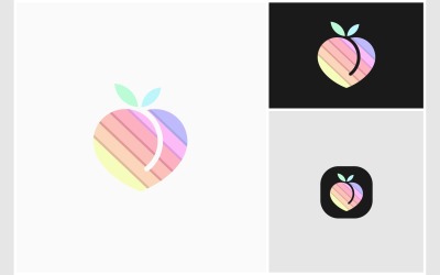 Logo coloré moderne de fruits de pêche
