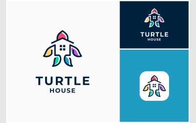 Logo moderne de la maison de la tortue