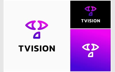 Логотип буквы T Eye Vision Look