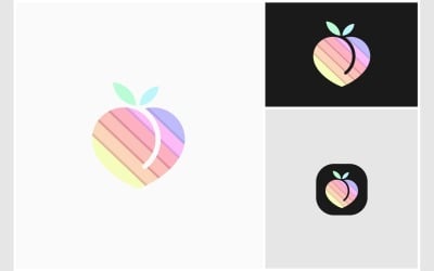 Nowoczesne kolorowe logo owoców brzoskwini