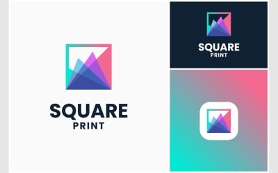 Square Print Overlap Color Logo