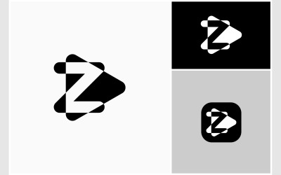 字母 Z 播放按钮媒体徽标