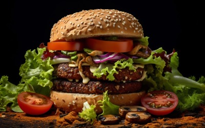 Chutný grilovaný feta hovězí burger, 61