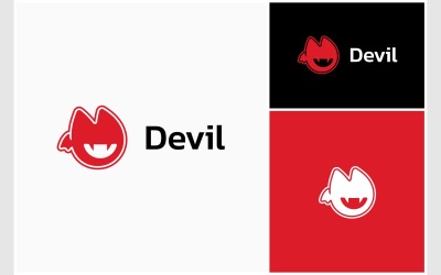 Fantasma Espeluznante Logotipo Del Diablo Rojo