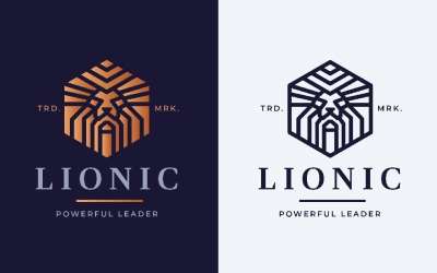 Logo professionale della testa di leone leonica