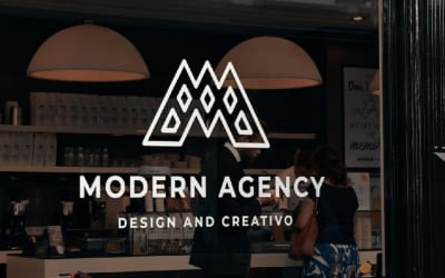 Логотип современного агентства с буквой М