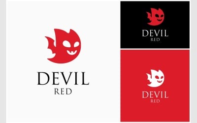 Logotipo assustador do demônio do diabo vermelho fantasma