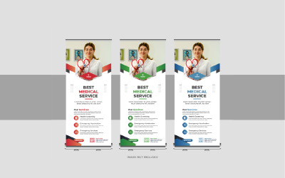 Medical Clinic Roll Up Banner or healthcare roll up banner template design layout