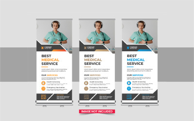 Medical Clinic Roll Up Banner or healthcare roll up banner template design