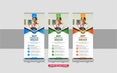 Medical Clinic Roll Up Banner or healthcare roll up banner template layout