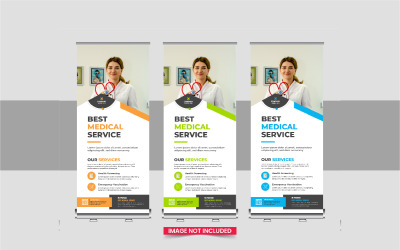 Medical Clinic Roll Up Banner or healthcare roll up banner template