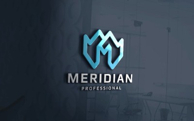 Meridiaan Letter M Professioneel Logo