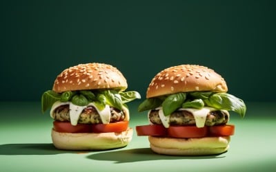 Two beef Burger with salmon cream cheese 9