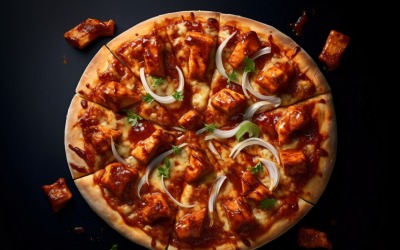 Flatlay Realistic BBQ Chicken Pizza 7