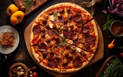 Flatlay Realistic Pepperoni Pizza 20