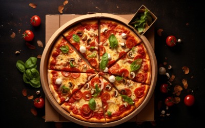 Flatlay Realistic Veggie Pizza 2