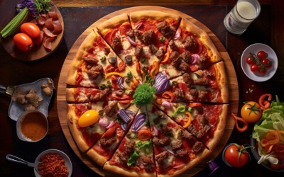 Realistyczna pizza z płaskim mięsem 27