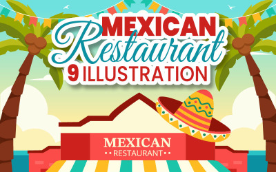 9 Ilustração de restaurante de comida mexicana