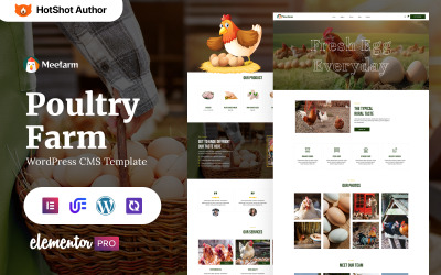 Meefarm - Fjäderfäfarm och jordbruk WordPress Elementor-tema