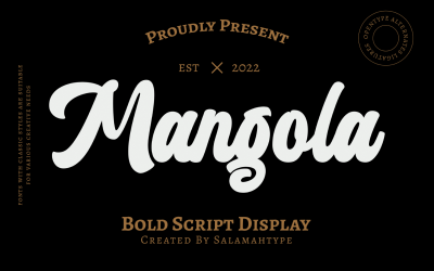 Modern Bold Script Font - Mangola