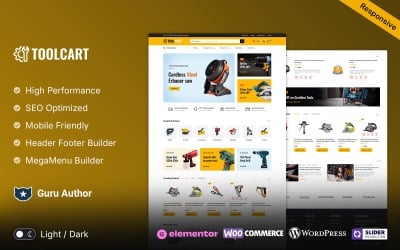 ToolCart - Verktygsutrustning och Mega Super Store Elementor WooCommerce-tema