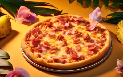 Hot Hawaiian Pizza On Table 25