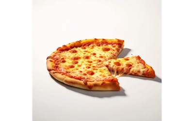 Kaaspizza op witte achtergrond 32