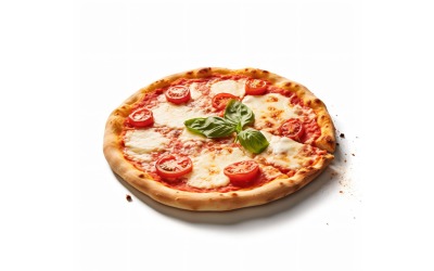 Käsepizza auf weißem Hintergrund 64