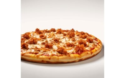 Fleischpizza auf weißem Hintergrund 28