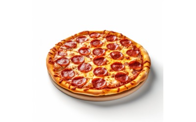 Pepperoni Pizza On white background 59