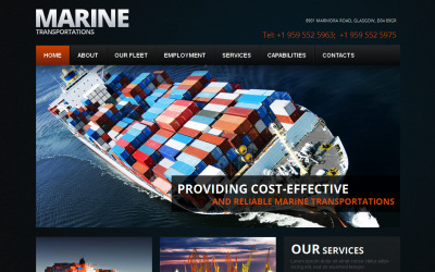 Template Moto CMS HTML #41443 per Un Sito di Trasporto Marittimo