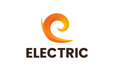 Modelo de logotipo de letra E elétrica