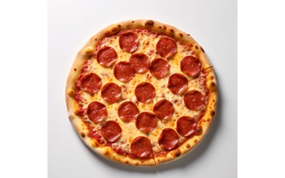Peperoni-Pizza auf weißem Hintergrund 68
