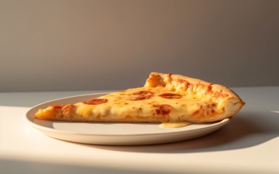 Rebanada de pizza de pepperoni con queso mozzarella 21