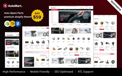 AutoMart — sklep z częściami zamiennymi i narzędziami samochodowymi Motyw Shopify