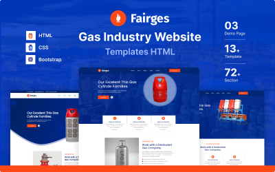 Fairgas Gas Industry webbplatsmallar HTML