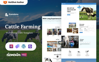 Kamdenu - Thème WordPress Elementor pour l&amp;#39;élevage de bétail et le lait
