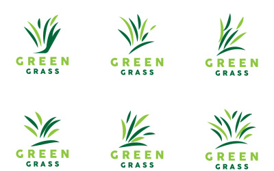 Logo d&amp;#39;herbe verte feuille de plante naturelleV2