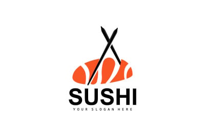 Logo Sushi, prosta konstrukcja sushi japońskieV22