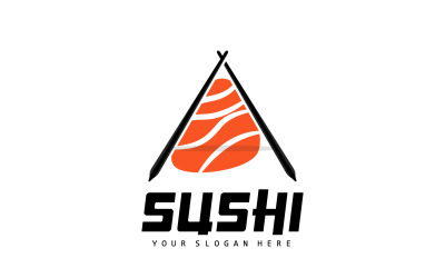 Logotipo de sushi design simples sushi japonêsV21