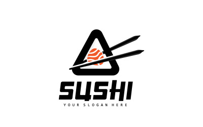 Logotipo de sushi design simples sushi japonêsV27