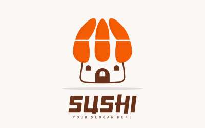 Logotipo de sushi diseño simple sushi japonésV11