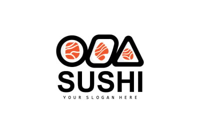 Logotipo de sushi diseño simple sushi japonésV15