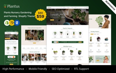 Plantus - Planten Kwekerij, tuinieren en landbouw Shopify-thema