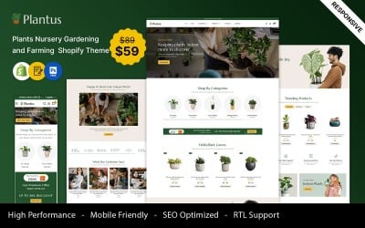 Plantus - Rostlinná školka Zahradnictví a zemědělství Téma Shopify