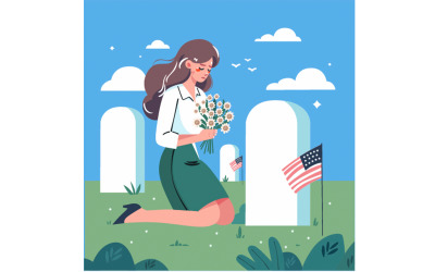Ručně malovaná památný den v USA