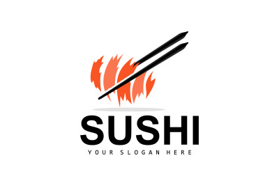 Sushi logó egyszerű design sushi japán V20