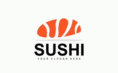 Logotipo de sushi design simples sushi japonêsV4